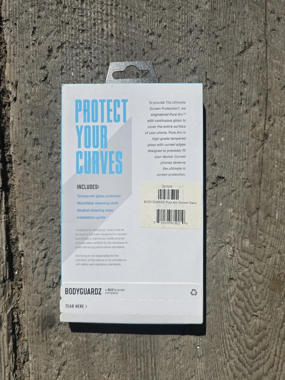 BODYGUARDZ Curved Glass Screen Protector for Samsung Galaxy S9+ - White